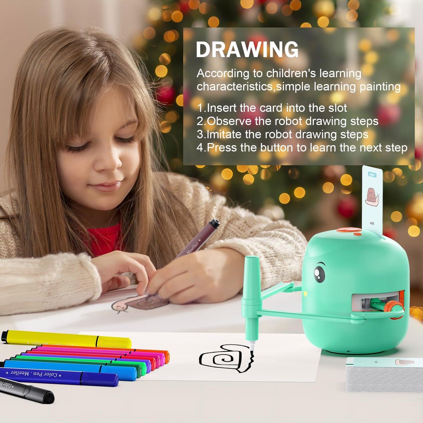 Painting Robot Early Educational Interactive Smart Painting Robot Art Enlightenment Automatic for Children Aged 5 and Above