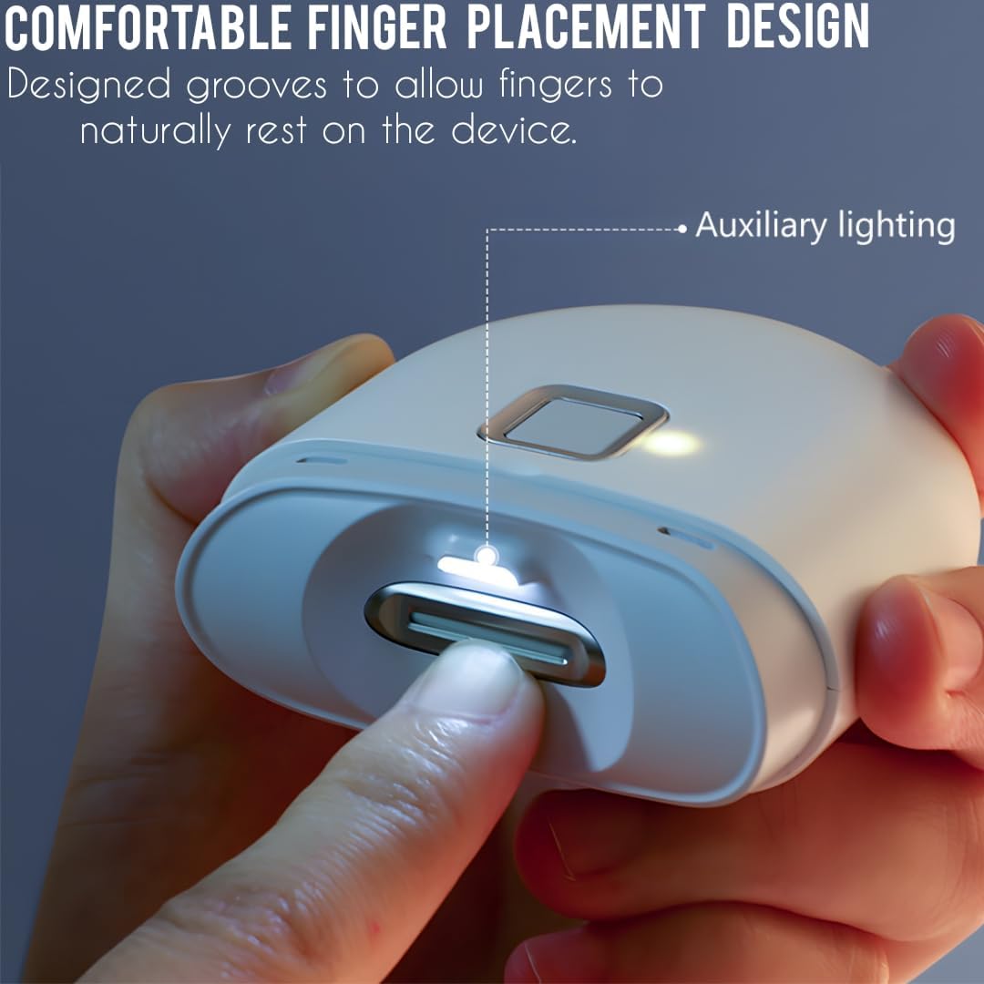 Electric Nail Clipper USB Rechargeable 2 Speeds Easy Operation Soft Light Low Noise Safe Great For Adults Elderly Nursing Care