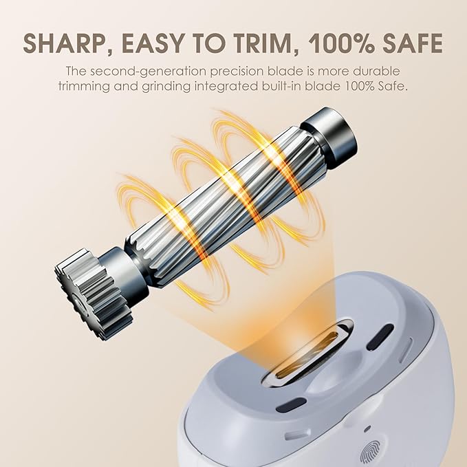 Electric Nail Clipper USB Rechargeable 2 Speeds Easy Operation Soft Light Low Noise Safe Great For Adults Elderly Nursing Care