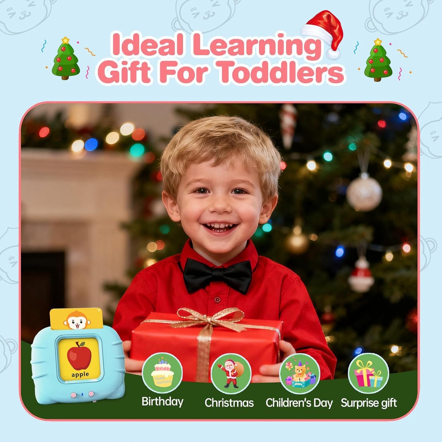 Montessori Education Flash Cards Machine Early Educational Learning English Electronic Audio Book Toy for Children Birthday Gift