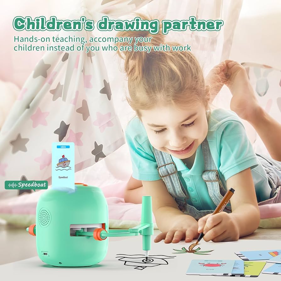 Painting Robot Early Educational Interactive Smart Painting Robot Art Enlightenment Automatic for Children Aged 5 and Above