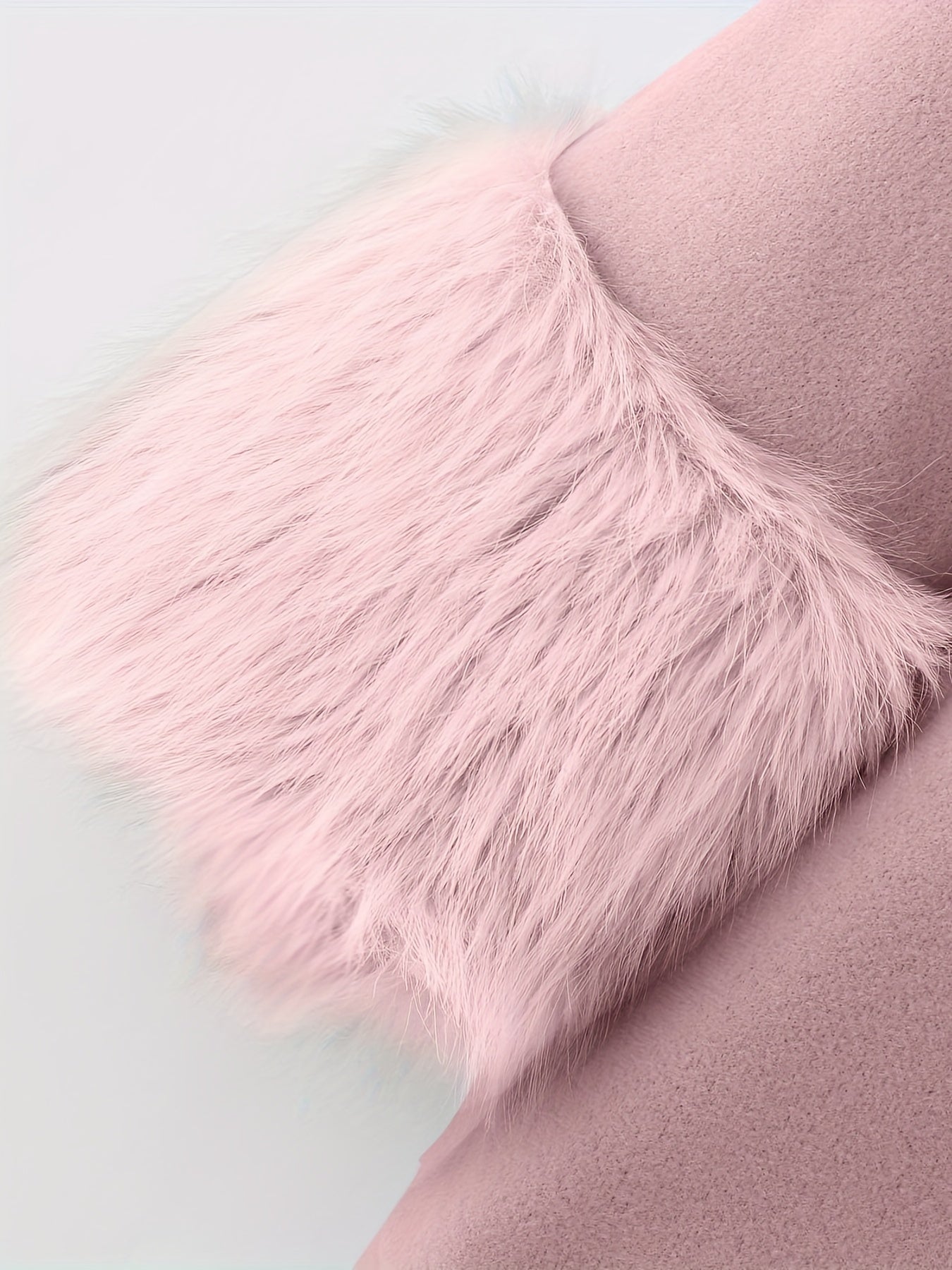 Little Girls Furry Hooded Coat Outerwear With Pockets, Fall/ Winter Thick Solid Coats For Kids Girls