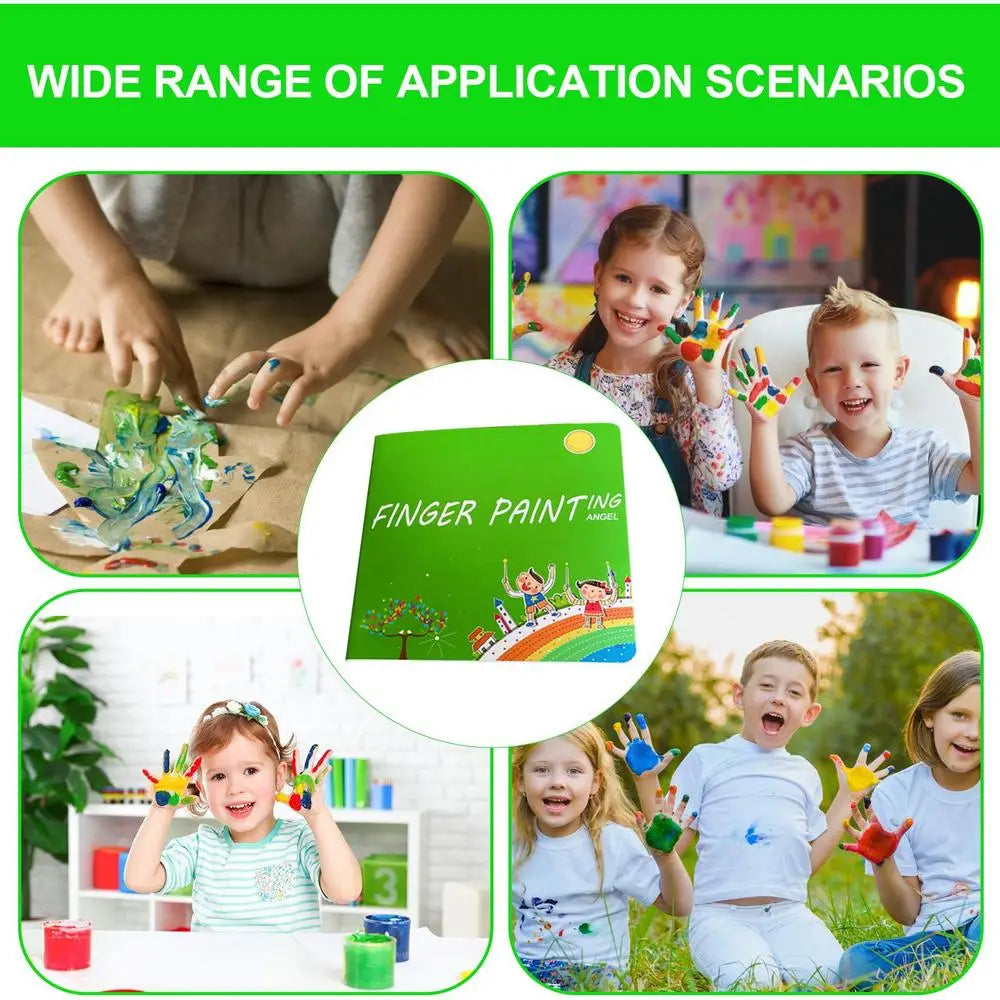 Washable Finger Paint Set Kids Painting Kit And Book Kids Washable Finger Painting Set For Children Kids Ages 4-8 Boys And Girls