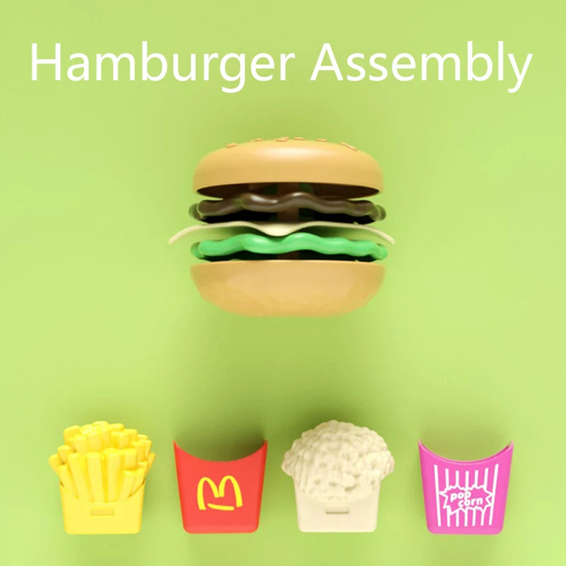 Children Hamburger Toys Set - Mini Simulation Kitchen Toys For Girls/Boys - Sandwich Fries Burger Assembly fun