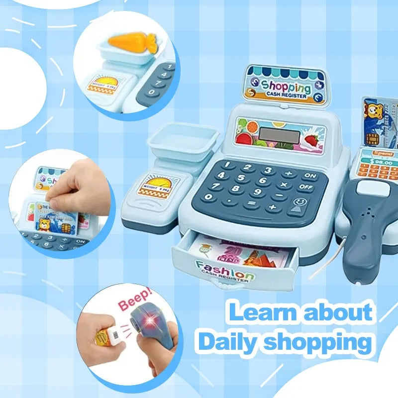 Simulation Shopping Cashier machine - Toys Electronic Game Lighting - Sound Effects Cashier Toys