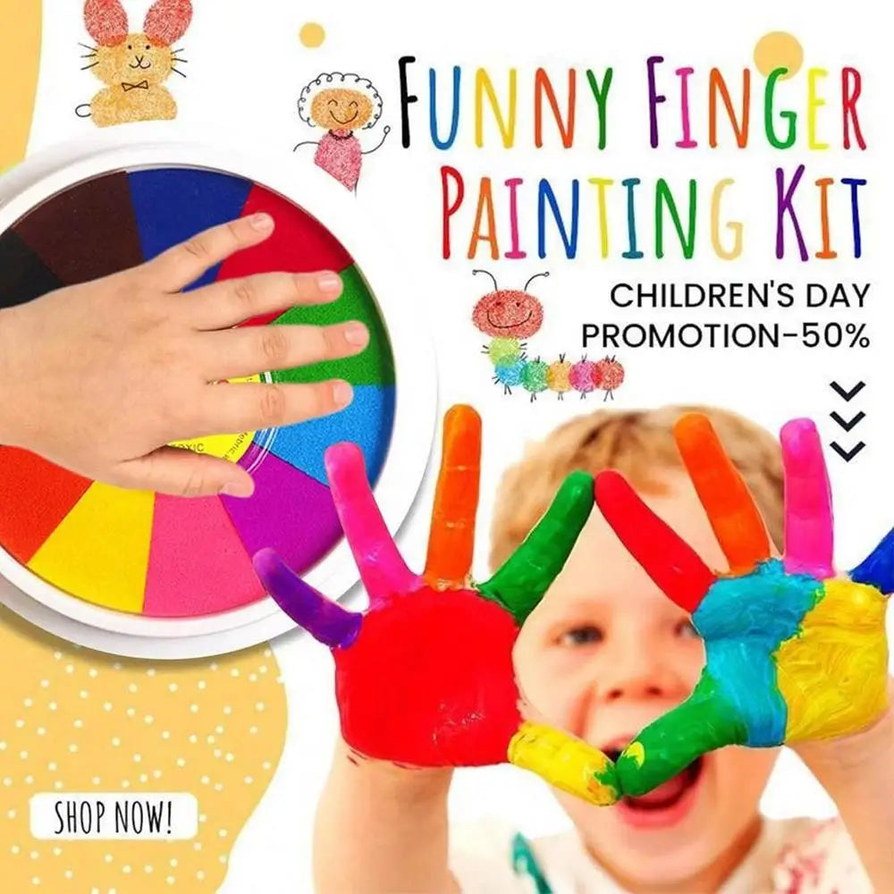 Washable Finger Paint Set Kids Painting Kit And Book Kids Washable Finger Painting Set For Children Kids Ages 4-8 Boys And Girls