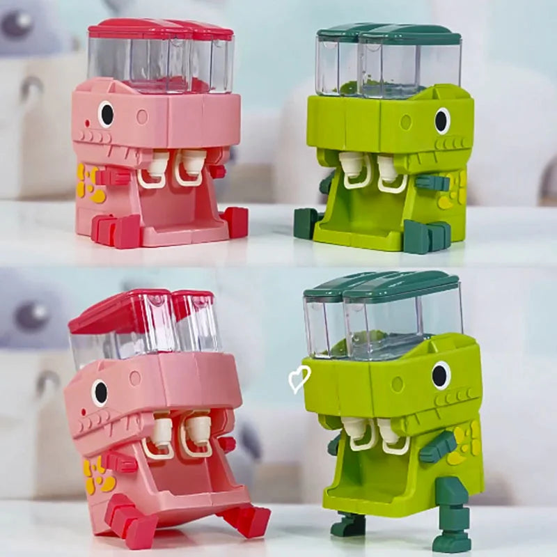 Children Dinosaur Dual Water Dispenser Toy with Cold/Warm Water Juice Drinking Fountain