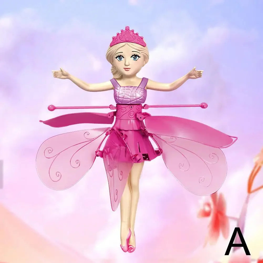 Funny Inductive Flying Doll Suspended Quadcopter Flying Fairy Cute Magical Princess Mini Drone Fly Toy Gesture Rotating Dancing