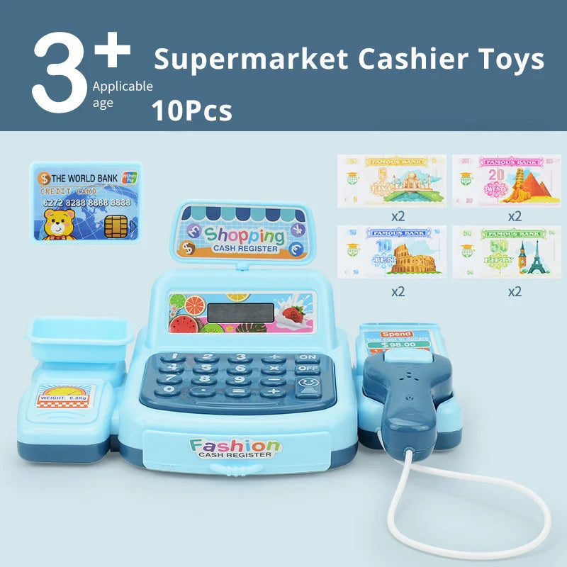 Simulation Shopping Cashier machine - Toys Electronic Game Lighting - Sound Effects Cashier Toys