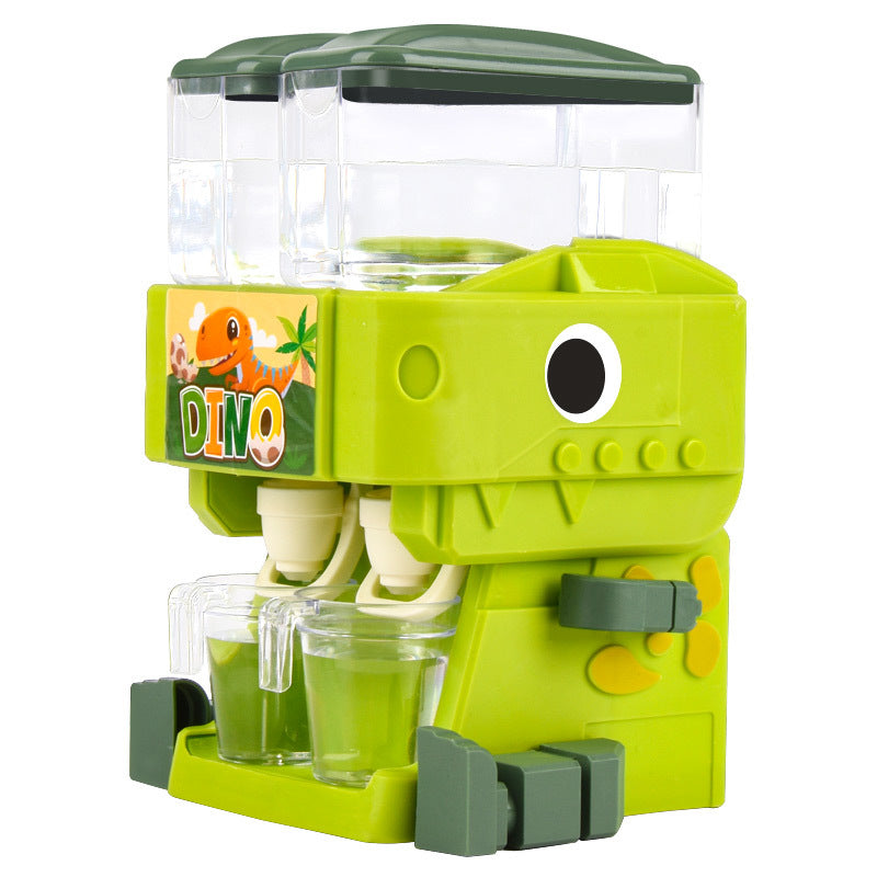 Children Dinosaur Dual Water Dispenser Toy with Cold/Warm Water Juice Drinking Fountain