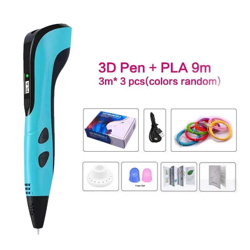 3D Printing Pen 3d Pens,Free 50m PLA Filament 1.75mm, High Quality Pen, Kids Educational Toy