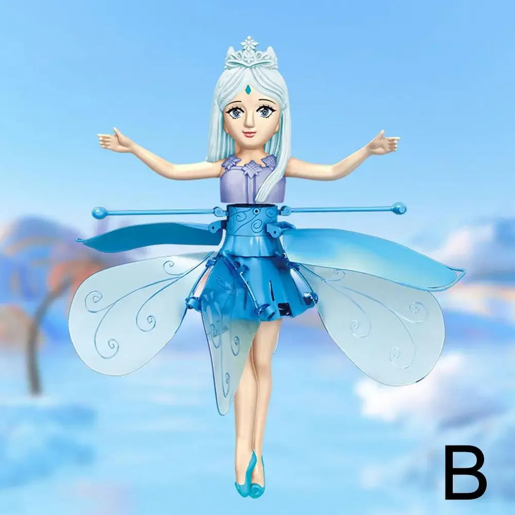Funny Inductive Flying Doll Suspended Quadcopter Flying Fairy Cute Magical Princess Mini Drone Fly Toy Gesture Rotating Dancing