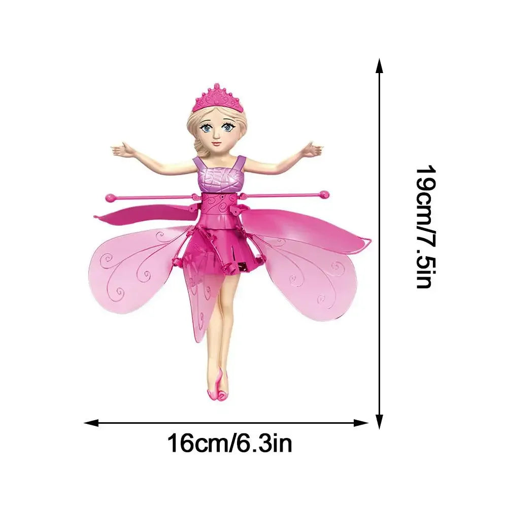 Funny Inductive Flying Doll Suspended Quadcopter Flying Fairy Cute Magical Princess Mini Drone Fly Toy Gesture Rotating Dancing