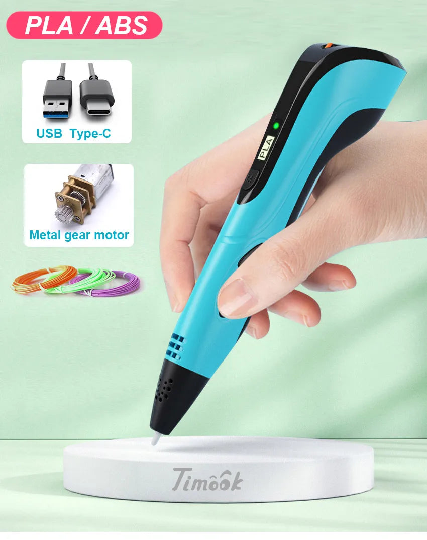 3D Printing Pen 3d Pens,Free 50m PLA Filament 1.75mm, High Quality Pen, Kids Educational Toy