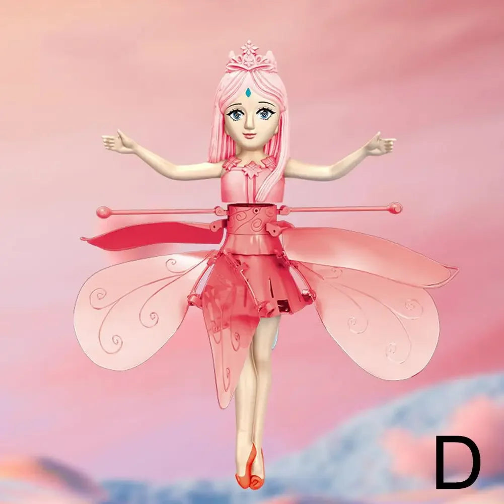 Funny Inductive Flying Doll Suspended Quadcopter Flying Fairy Cute Magical Princess Mini Drone Fly Toy Gesture Rotating Dancing
