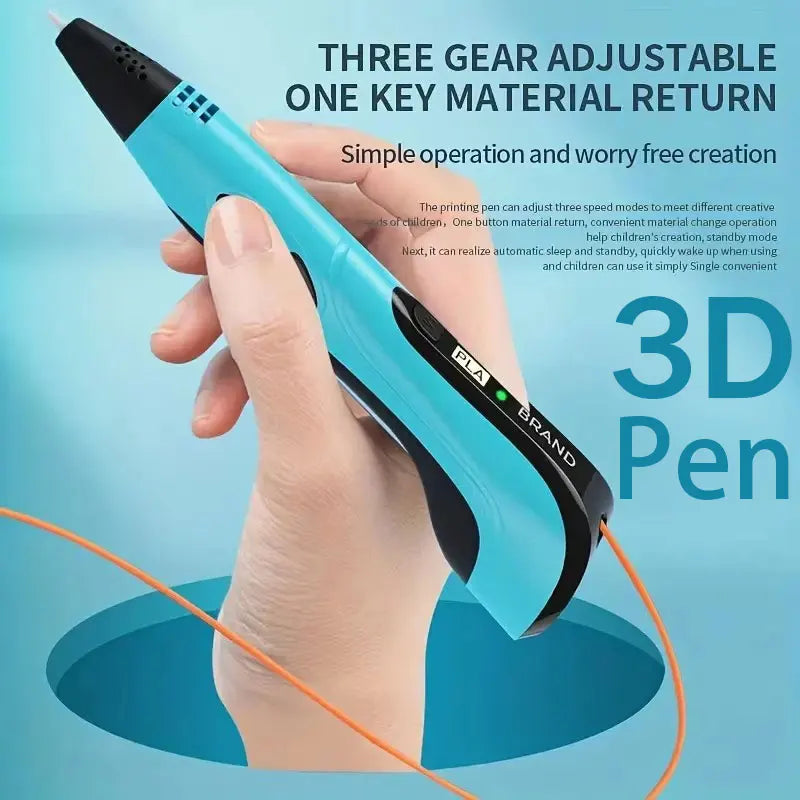 3D Printing Pen 3d Pens,Free 50m PLA Filament 1.75mm, High Quality Pen, Kids Educational Toy