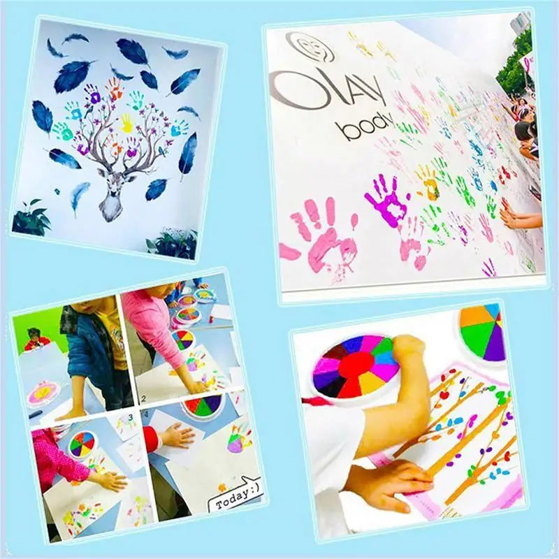 Washable Finger Paint Set Kids Painting Kit And Book Kids Washable Finger Painting Set For Children Kids Ages 4-8 Boys And Girls