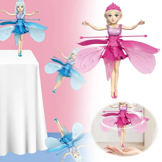 Funny Inductive Flying Doll Suspended Quadcopter Flying Fairy Cute Magical Princess Mini Drone Fly Toy Gesture Rotating Dancing