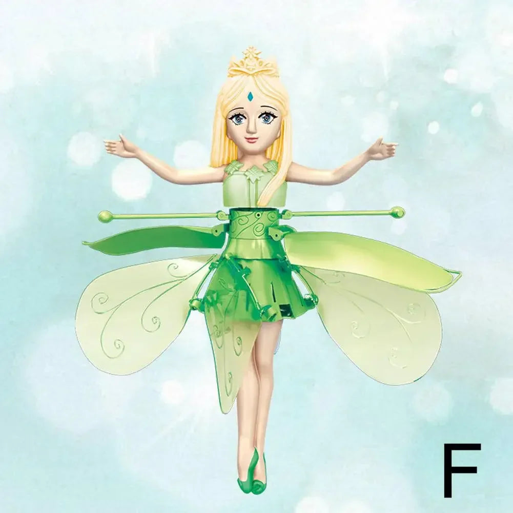 Funny Inductive Flying Doll Suspended Quadcopter Flying Fairy Cute Magical Princess Mini Drone Fly Toy Gesture Rotating Dancing