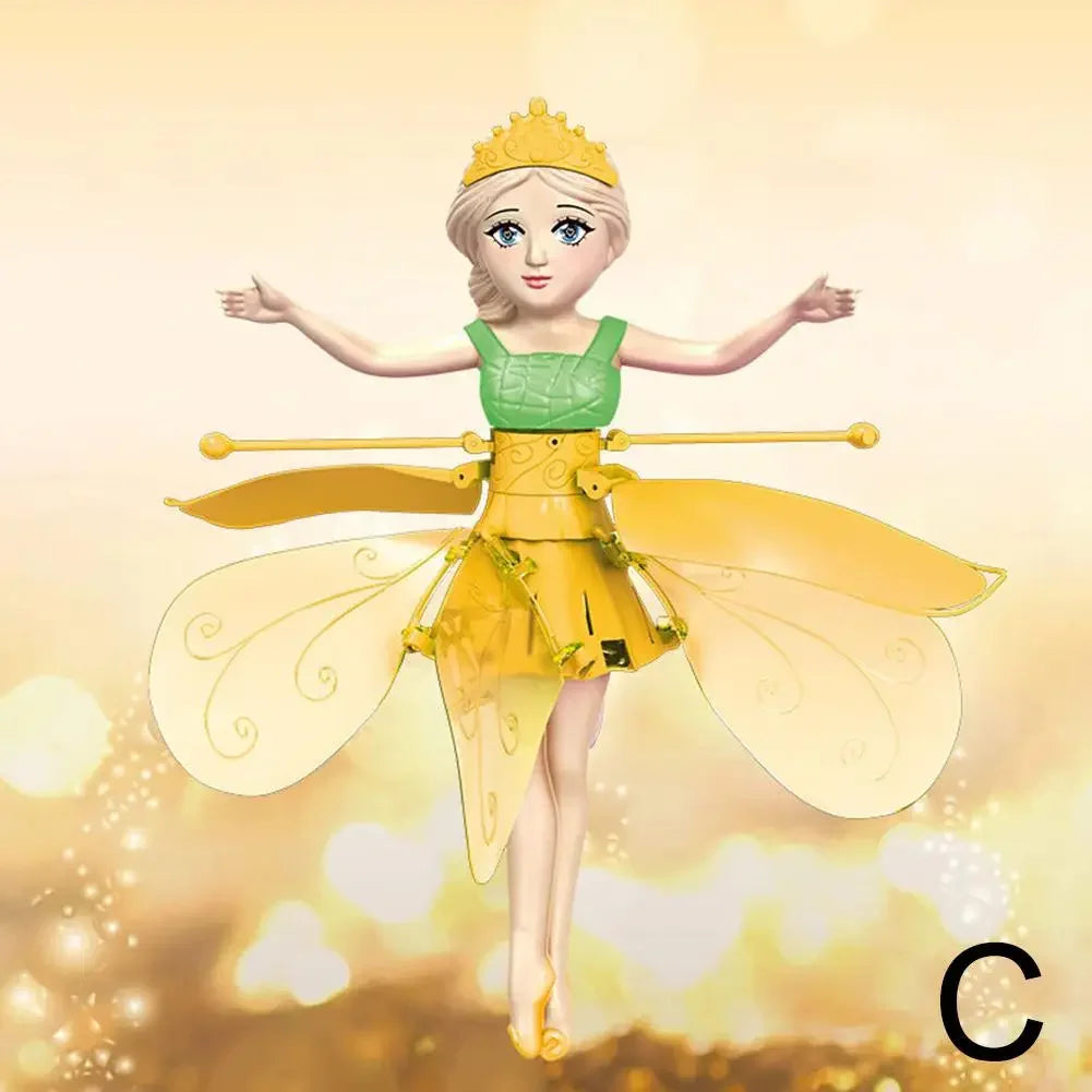 Funny Inductive Flying Doll Suspended Quadcopter Flying Fairy Cute Magical Princess Mini Drone Fly Toy Gesture Rotating Dancing