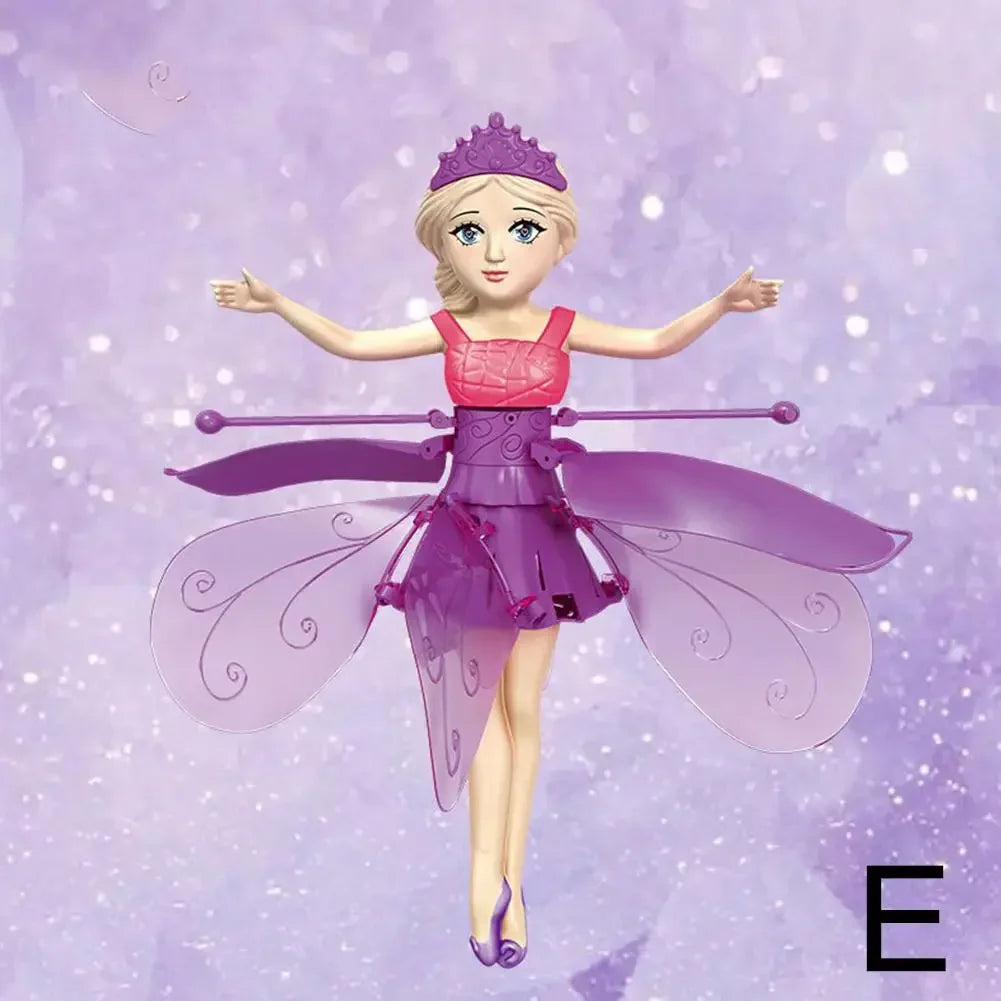 Funny Inductive Flying Doll Suspended Quadcopter Flying Fairy Cute Magical Princess Mini Drone Fly Toy Gesture Rotating Dancing