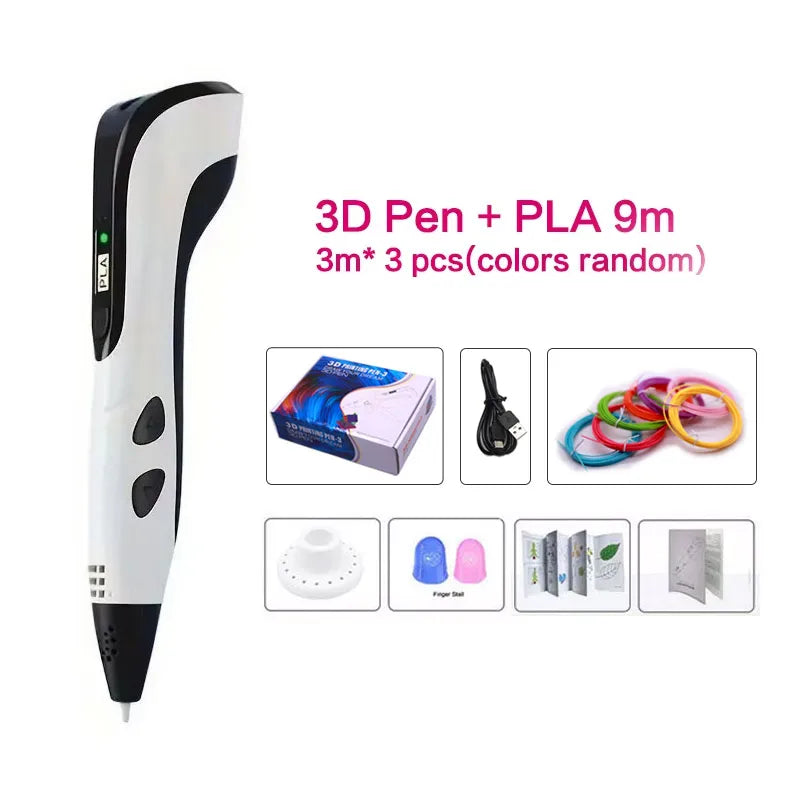 3D Printing Pen 3d Pens,Free 50m PLA Filament 1.75mm, High Quality Pen, Kids Educational Toy