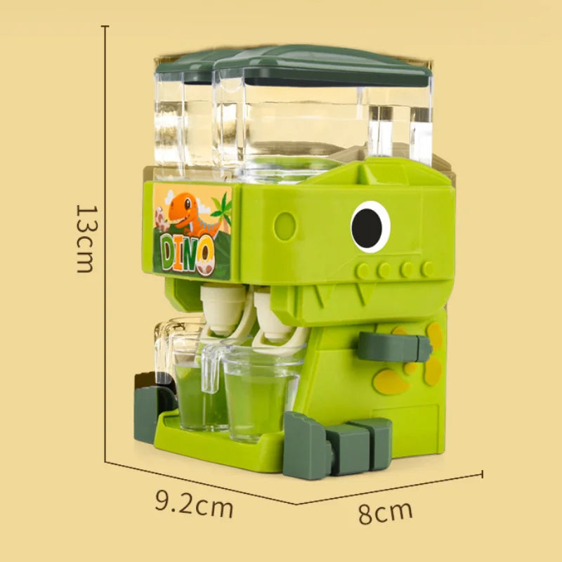 Children Dinosaur Dual Water Dispenser Toy with Cold/Warm Water Juice Drinking Fountain