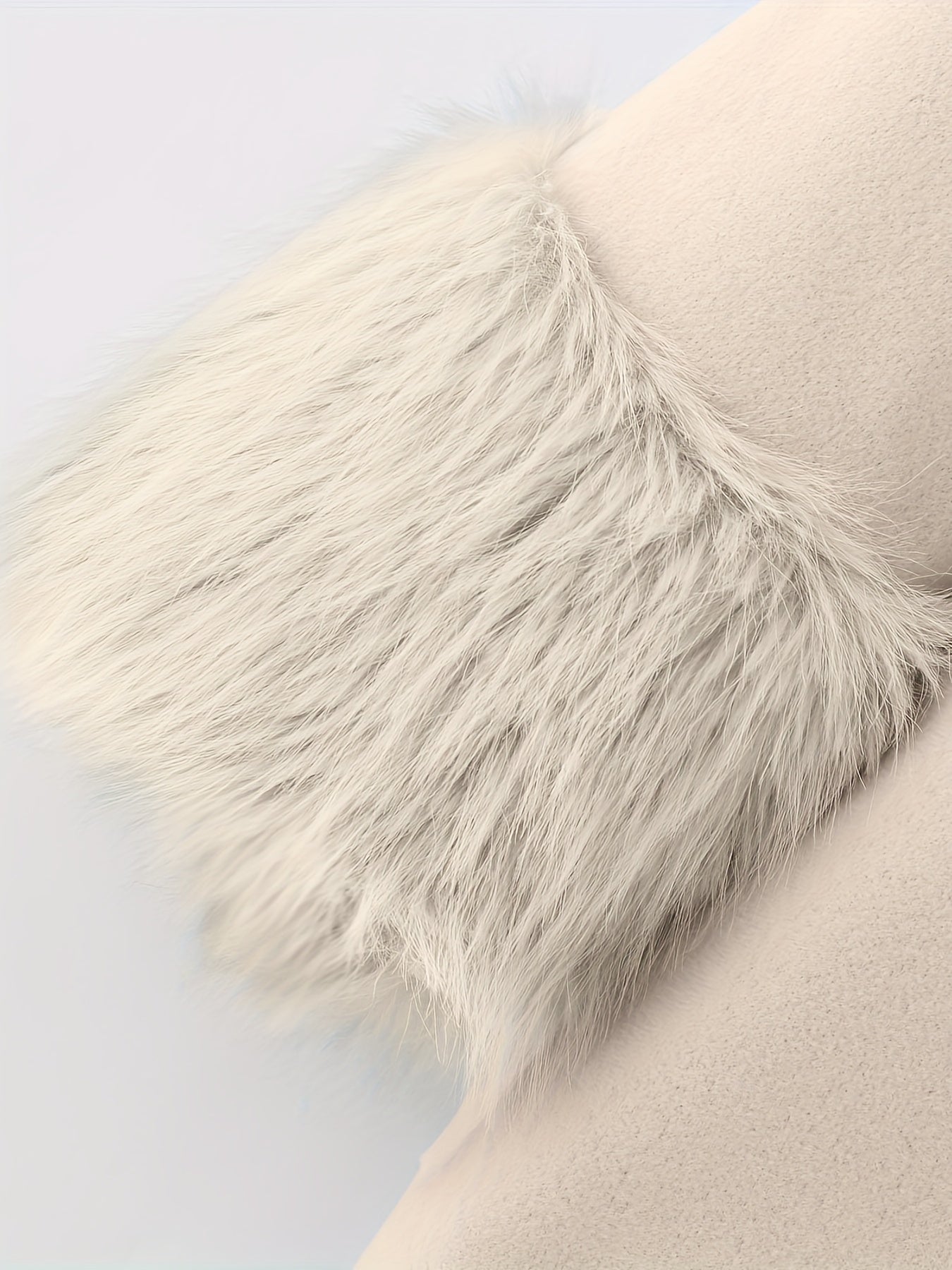 Little Girls Furry Hooded Coat Outerwear With Pockets, Fall/ Winter Thick Solid Coats For Kids Girls