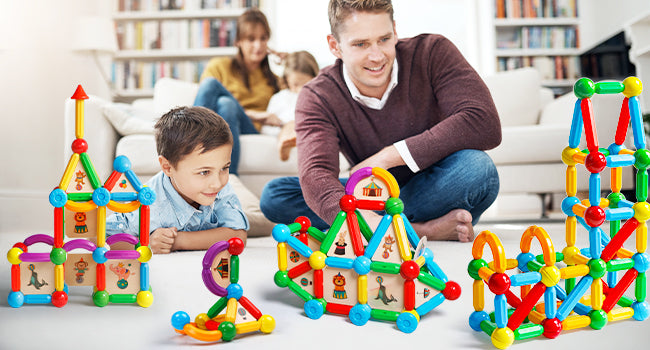 Magnetic Creative Building Blocks Designer Set - Magnet Stick Rod Balls - Montessori Educatio                                      nal Toys For Children