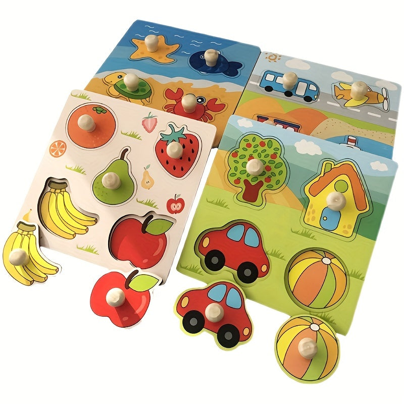 3D Puzzle Wooden Hand Scratching Board for Kids - Develops Fine Motor Skills, Cognitive Development, and Problem-Solving Abilities - Perfect Montessori Early Education Toy for Halloween and Christmas Gifts
