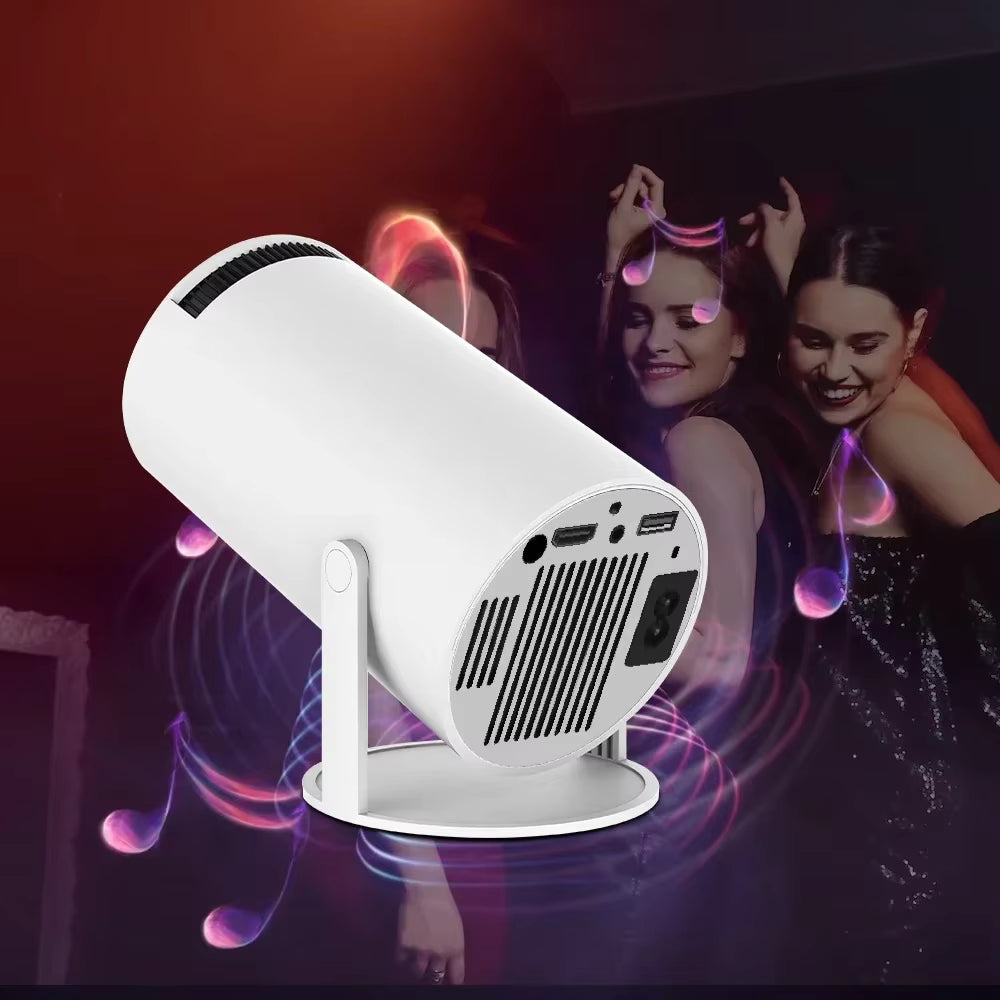 2025 New 4K Smart Android Projector - 180 °   Rotating Stand + Auto Keystone, Home/Office/Camping All-In-One - Wifi/Bluetooth Dual