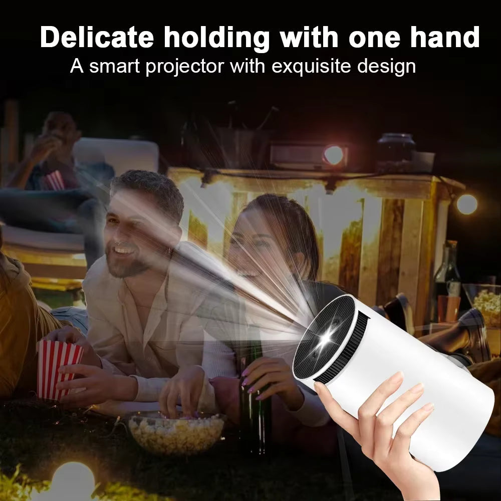 2025 New 4K Smart Android Projector - 180 °   Rotating Stand + Auto Keystone, Home/Office/Camping All-In-One - Wifi/Bluetooth Dual